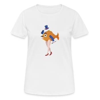 Poisson avec pattes - T-shirt respirant Femme - blanc - Devant - AI Model Female 172 dark (172cm)