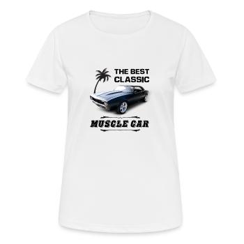 Der beste klassische Muscle Car - Frauen T-Shirt atmungsaktiv - Weiß - Vorne - AI Model Female 172 dark (172cm)