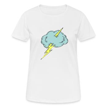 Donner! Gewitter mit Wolke - Frauen T-Shirt atmungsaktiv - Weiß - Vorne - AI Model Female 172 dark (172cm)