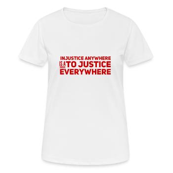 Injustice partout - T-shirt respirant Femme - blanc - Devant - AI Model Female 172 dark (172cm)