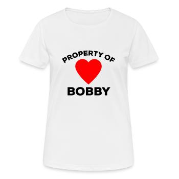 Propriété de Bobby Boyfriend Girlfriend Love Taken - T-shirt respirant Femme - blanc - Devant - AI Model Female 172 dark (172cm)