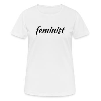 féminisme - féministe - T-shirt respirant Femme - blanc - Devant - AI Model Female 172 dark (172cm)