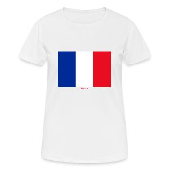 DRAPEAU FRANÇAIS - T-shirt respirant Femme - blanc - Devant - AI Model Female 172 dark (172cm)