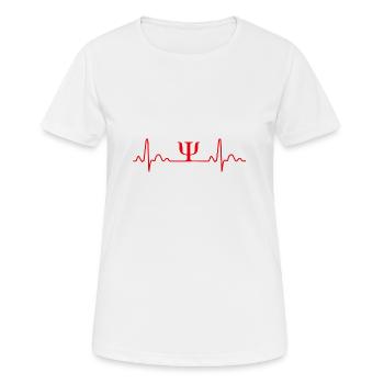 Heartbeat Psych Symbol Psi Psychology Gift - Women's Breathable T-Shirt - white - Front - AI Model Female 172 dark (172cm)