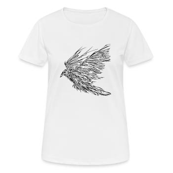Fliegender Rabe - Frauen T-Shirt atmungsaktiv - Weiß - Vorne - AI Model Female 172 dark (172cm)