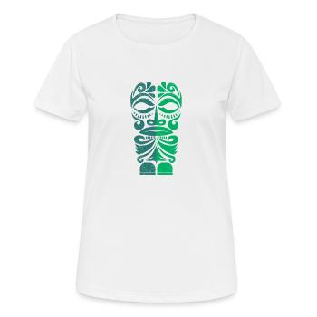Cadeau de tatouage tribal polynésien Marquises Tiki - T-shirt respirant Femme - blanc - Devant - AI Model Female 172 dark (172cm)