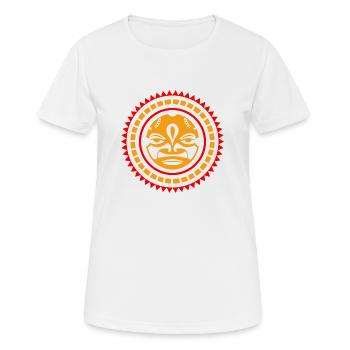 Samoa Sun Polynesian Tribal Tattoo Gift Idea - Women's Breathable T-Shirt - white - Front - AI Model Female 172 dark (172cm)