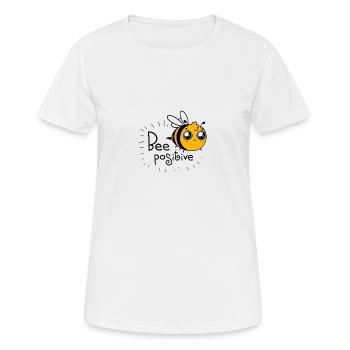 Bee Positive - T-shirt respirant Femme - blanc - Devant - AI Model Female 172 dark (172cm)