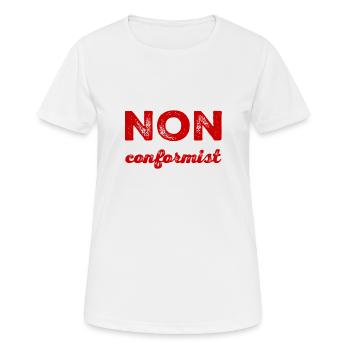 Nonkonformist - Frauen T-Shirt atmungsaktiv - Weiß - Vorne - AI Model Female 172 dark (172cm)