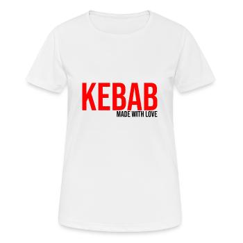 kebab made with love fast food spécialité logo - T-shirt respirant Femme - blanc - Devant - AI Model Female 172 dark (172cm)