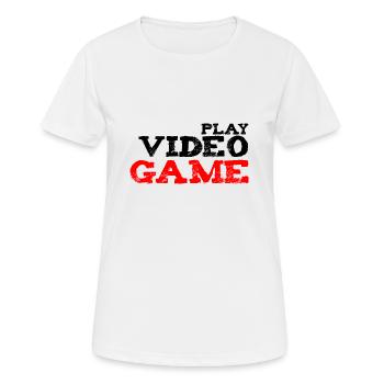 plays video games console computer geek gift - Women's Breathable T-Shirt - white - Front - AI Model Female 172 dark (172cm)