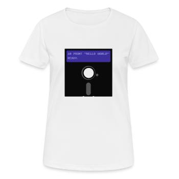 Disque floppy - T-shirt respirant Femme - blanc - Devant - AI Model Female 172 dark (172cm)