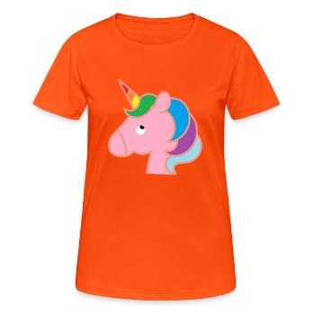 Pony - Frauen T-Shirt atmungsaktiv - Neonorange - Vorne - AI Model Female 172 dark (172cm)