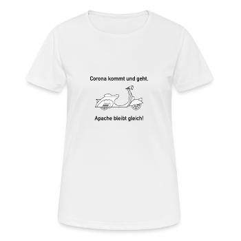 Apache Corona Roller - Frauen T-Shirt atmungsaktiv - Weiß - Vorne - AI Model Female 172 dark (172cm)