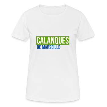 calanques de Marseille Provence paca France sud - T-shirt respirant Femme - blanc - Devant - AI Model Female 172 dark (172cm)