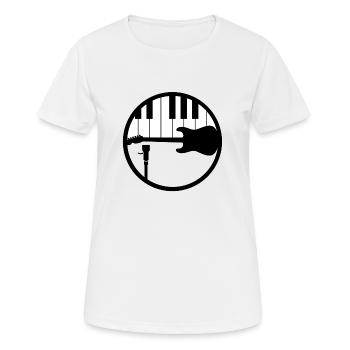 Turntable Piano Guitar Music est une idée de cadeau de vie - T-shirt respirant Femme - blanc - Devant - AI Model Female 172 dark (172cm)