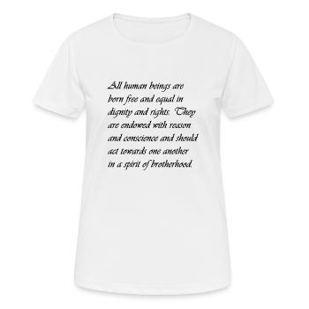 Déclaration universelle des droits de l'homme des Nations Unies - T-shirt respirant Femme - blanc - Devant - AI Model Female 172 dark (172cm)
