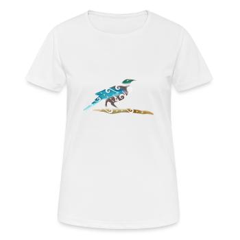 Maori Sailboat Polynesian Tribal Tattoo Gift - Women's Breathable T-Shirt - white - Front - AI Model Female 172 dark (172cm)