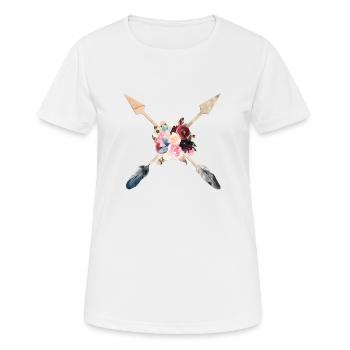 Boho Pfeile Federn Blumen personalisierbar - Frauen T-Shirt atmungsaktiv - Weiß - Vorne - AI Model Female 172 dark (172cm)