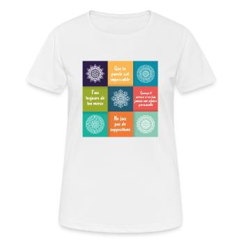 ACCORDS TOLTEQUES - T-shirt respirant Femme - blanc - Devant - AI Model Female 172 dark (172cm)