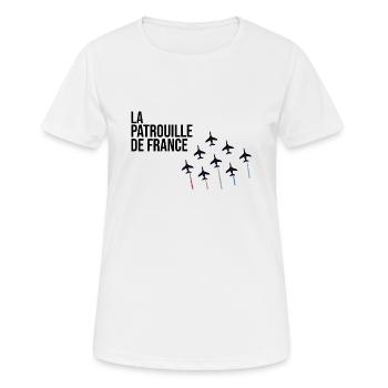 Patrouille de France meeting aérien armée de l'air - T-shirt respirant Femme - blanc - Devant - AI Model Female 172 dark (172cm)