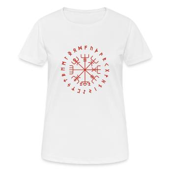 Vegvisir rune circle - Women's Breathable T-Shirt - white - Front - AI Model Female 172 dark (172cm)