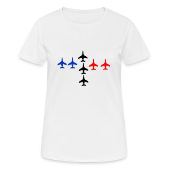 Patrouille de France meeting aérien armée de l'air - T-shirt respirant Femme - blanc - Devant - AI Model Female 172 dark (172cm)