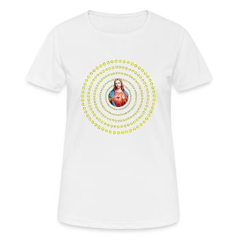 Jésus Christ halo Coeur de Jésus Christ - T-shirt respirant Femme - blanc - Devant - AI Model Female 172 dark (172cm)