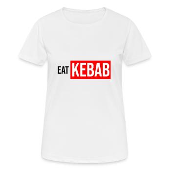 isst ein Fast-Food-Kebab Catering - Frauen T-Shirt atmungsaktiv - Weiß - Vorne - AI Model Female 172 dark (172cm)
