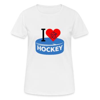 i love hockey / i love ice hockey / ice hockey - Women's Breathable T-Shirt - white - Front - AI Model Female 172 dark (172cm)