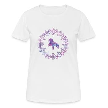 Tölter "Mandala Purple" - Frauen T-Shirt atmungsaktiv - Weiß - Vorne - AI Model Female 172 dark (172cm)