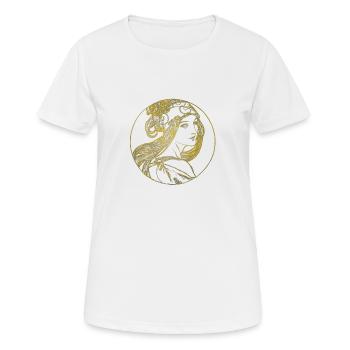Jugendstil Ikone in Gold - Frauen T-Shirt atmungsaktiv - Weiß - Vorne - AI Model Female 172 dark (172cm)