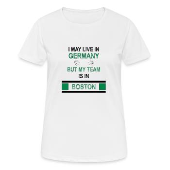Mon équipe est à Boston | Conception des fans des Celtics - T-shirt respirant Femme - blanc - Devant - AI Model Female 172 dark (172cm)