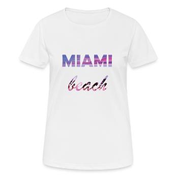 miami beach - T-shirt respirant Femme - blanc - Devant - AI Model Female 172 dark (172cm)
