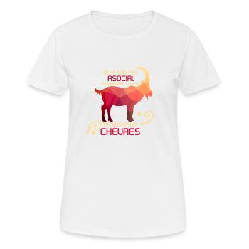 Je préfère juste fréquenter les chèvres - T-shirt respirant Femme - blanc - Devant - AI Model Female 172 dark (172cm)