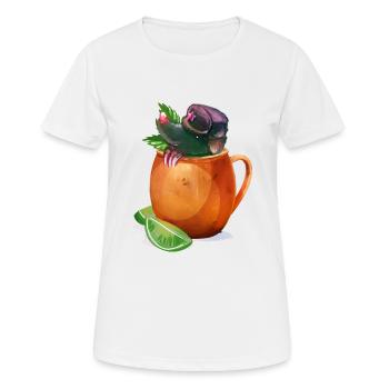 Moscow Mule + Maulwurf = Moscow Mole - Frauen T-Shirt atmungsaktiv - Weiß - Vorne - AI Model Female 172 dark (172cm)