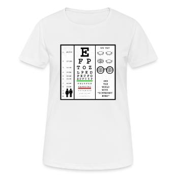 Test oculaire - T-shirt respirant Femme - blanc - Devant - AI Model Female 172 dark (172cm)