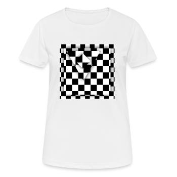 Planche de jeu à carreaux - T-shirt respirant Femme - blanc - Devant - AI Model Female 172 dark (172cm)