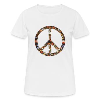 Peacezeichen Friedensbewegung Friedenssymbol Peace - Frauen T-Shirt atmungsaktiv - Weiß - Vorne - AI Model Female 172 dark (172cm)