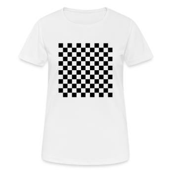 Black Chess Muster | Textur - Frauen T-Shirt atmungsaktiv - Weiß - Vorne - AI Model Female 172 dark (172cm)