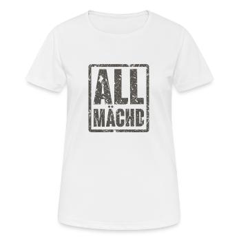 Allmächd - Frauen T-Shirt atmungsaktiv - Weiß - Vorne - AI Model Female 172 dark (172cm)