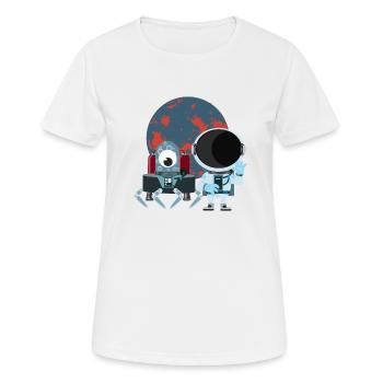 Raumfahrt mit Astronaut - Frauen T-Shirt atmungsaktiv - Weiß - Vorne - AI Model Female 172 dark (172cm)
