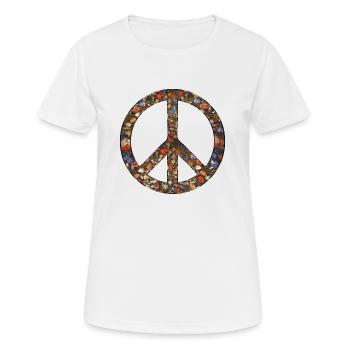 Love Peace Peacezeichen Friedensbewegung Icon - Frauen T-Shirt atmungsaktiv - Weiß - Vorne - AI Model Female 172 dark (172cm)