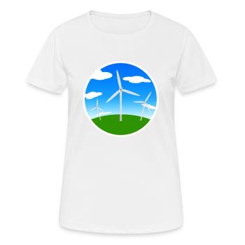 Windräder - Frauen T-Shirt atmungsaktiv - Weiß - Vorne - AI Model Female 172 dark (172cm)