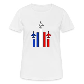 Patrouille de France meeting aérien armée de l'air - T-shirt respirant Femme - blanc - Devant - AI Model Female 172 dark (172cm)