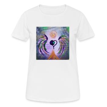 Herzengel Trau Dich - Frauen T-Shirt atmungsaktiv - Weiß - Vorne - AI Model Female 172 dark (172cm)