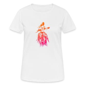 Fille polynésienne joue au tatouage tribal ukulélé - T-shirt respirant Femme - blanc - Devant - AI Model Female 172 dark (172cm)