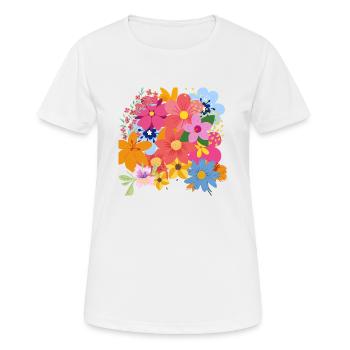 Bouquet de fleurs de printemps - T-shirt respirant Femme - blanc - Devant - AI Model Female 172 dark (172cm)