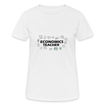 Professeur d'économie - T-shirt respirant Femme - blanc - Devant - AI Model Female 172 dark (172cm)