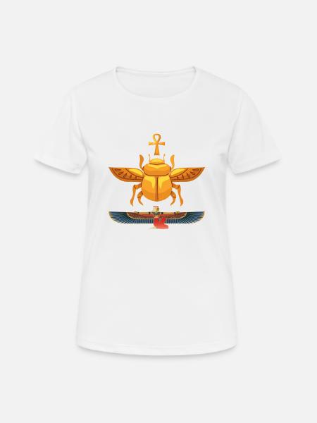 Ankh des Lebens Ägypten Heiliges Skarabäus Gold - Frauen T-Shirt atmungsaktiv - Weiß